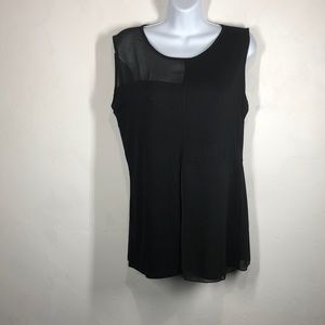 Kim & Cami black mix media sleeveless top size large